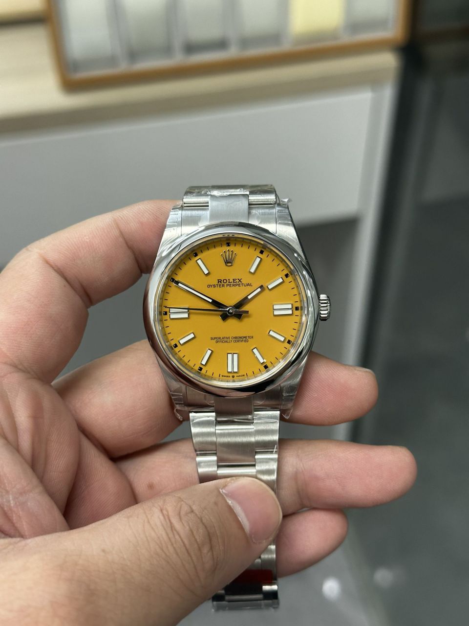 VS Rolex  oyster perpetual 动m124300-0002 wrist watch 41毫米一比一高仿黑恒动 / R859