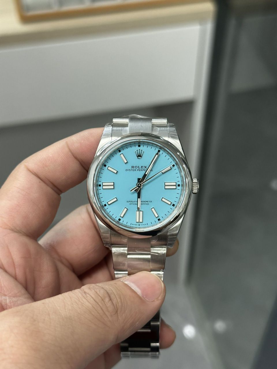 VS Rolex  oyster perpetual 动m124300-0002 wrist watch 41毫米一比一高仿黑恒动 / R859