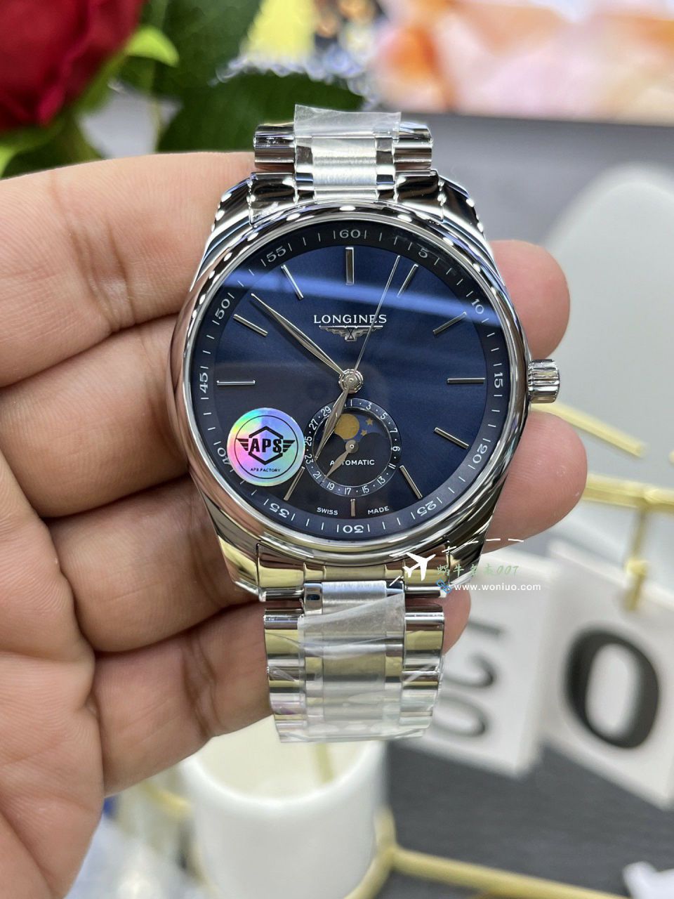 APS Longines 名匠月相 top 复刻高仿手表L2.909.4.92.6 wrist watch  / L181