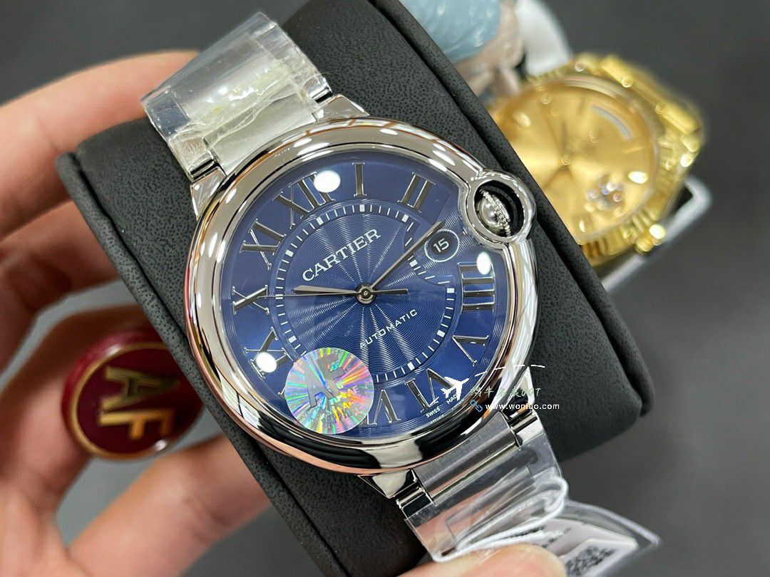 AF Factory  Cartier  蓝气球男装42MM系列复刻高仿W6920095 wrist watch  / K365