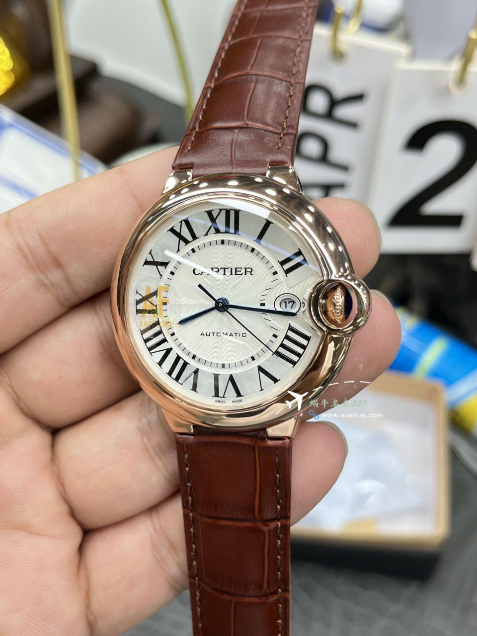 AF Factory  Cartier  蓝气球男装42MM系列复刻高仿W6920095 wrist watch  / K365