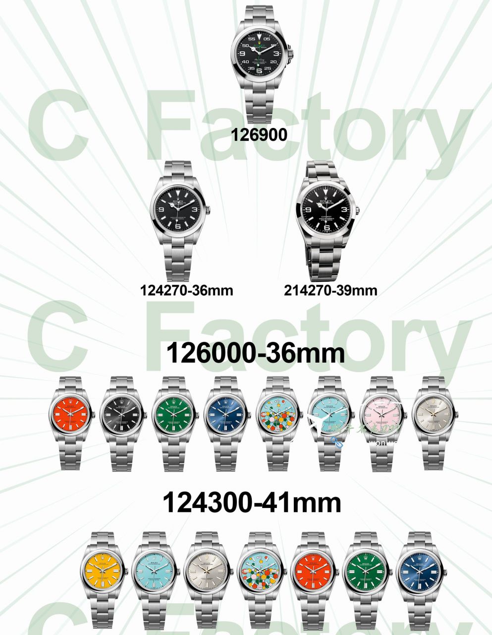 Clean Factory  Rolex  oyster perpetual 动 top 高仿复刻m124300-0007，m126000-0007 wrist watch  / R883